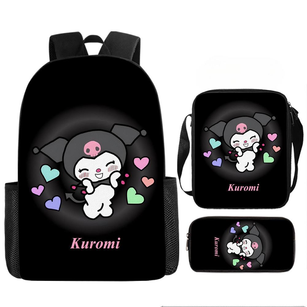 School Bag Student Backpack Cute Girl Lightweight Backpack Large Capacity Three-Piece Backpack