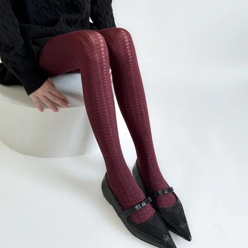 

Spring Autumn Winter Leggings New Solid Color Retro Super Stretch Tights Stockings Women Stockings Sexy Slim Pantyhose One Size бордовий