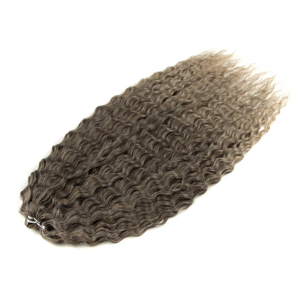 FASHION IDOL Ariel Twist Crochet Hair Synthetic 22 Inch 3 PCS Water Wave Hair Extensions Ombre Rainbow Color Braid Curly Hair