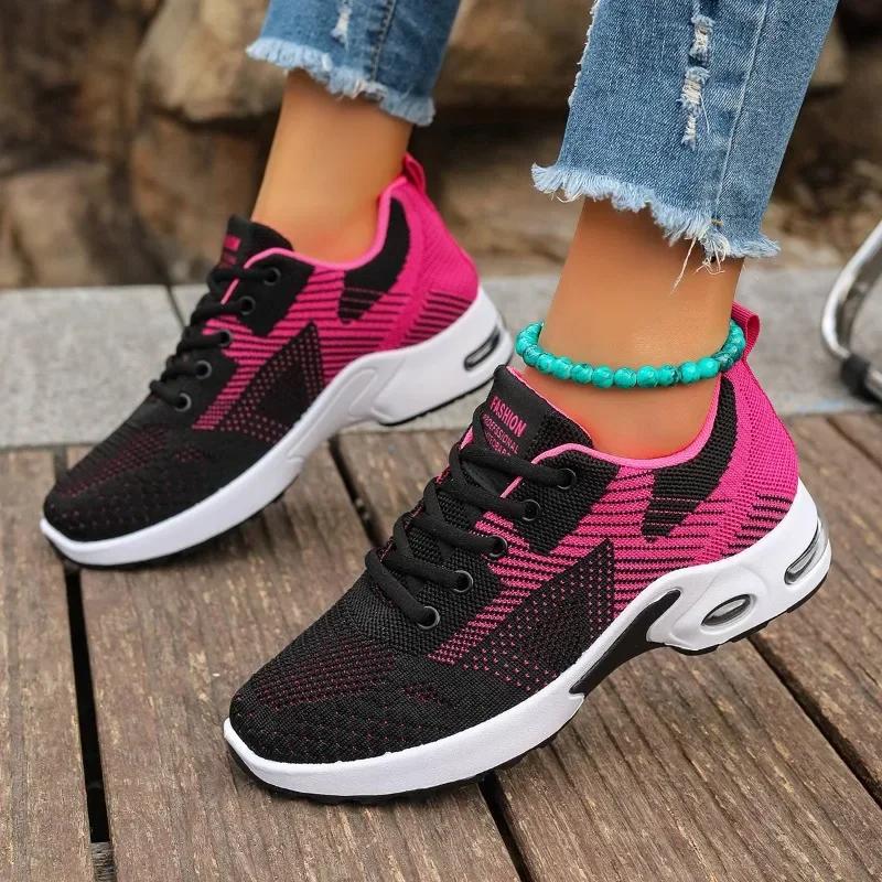 

2024 Brand Women s Shoes Mesh Women s Vulcanize Shoes Breathable Women Sneakers Mixed Colors Lace Up Outdoor Ladies Casual Shoes 41