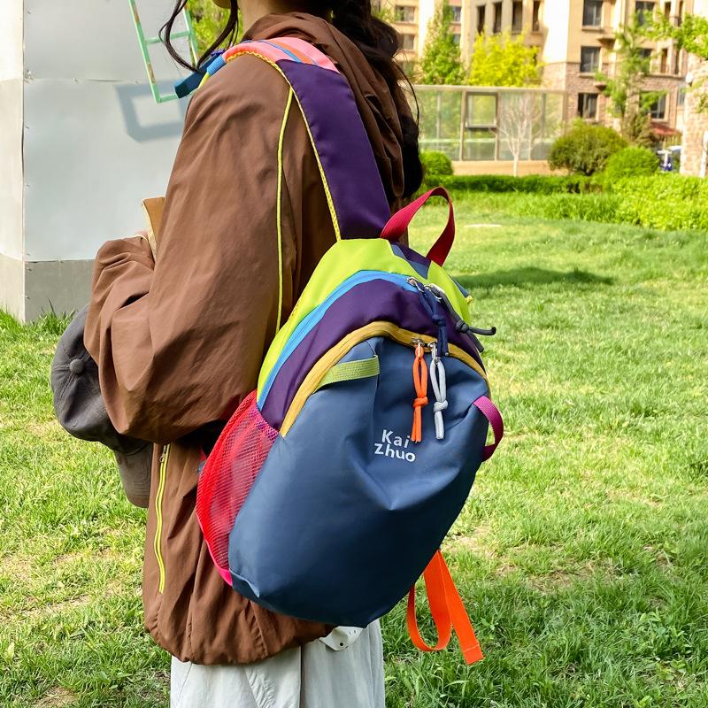Schoolbag Contrasting Color Splicing Backpack Women's 1011 New Lightweight Waterproof Travel Backpack Student Leisure Cycling Sports Bag