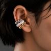 Punk Large Chunky Round Beads Ear Cuff for Women, C-shaped Fake Piercing Clip On Earrings, Cool Ear Bone Clip Set