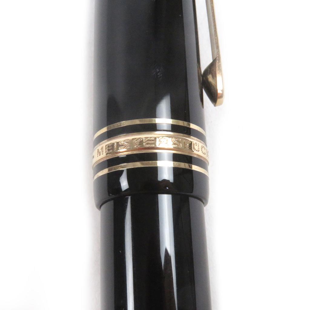 Great MONTBLANC fountain pen Meisterstück 149 Cap type Black gold 14K mens Used