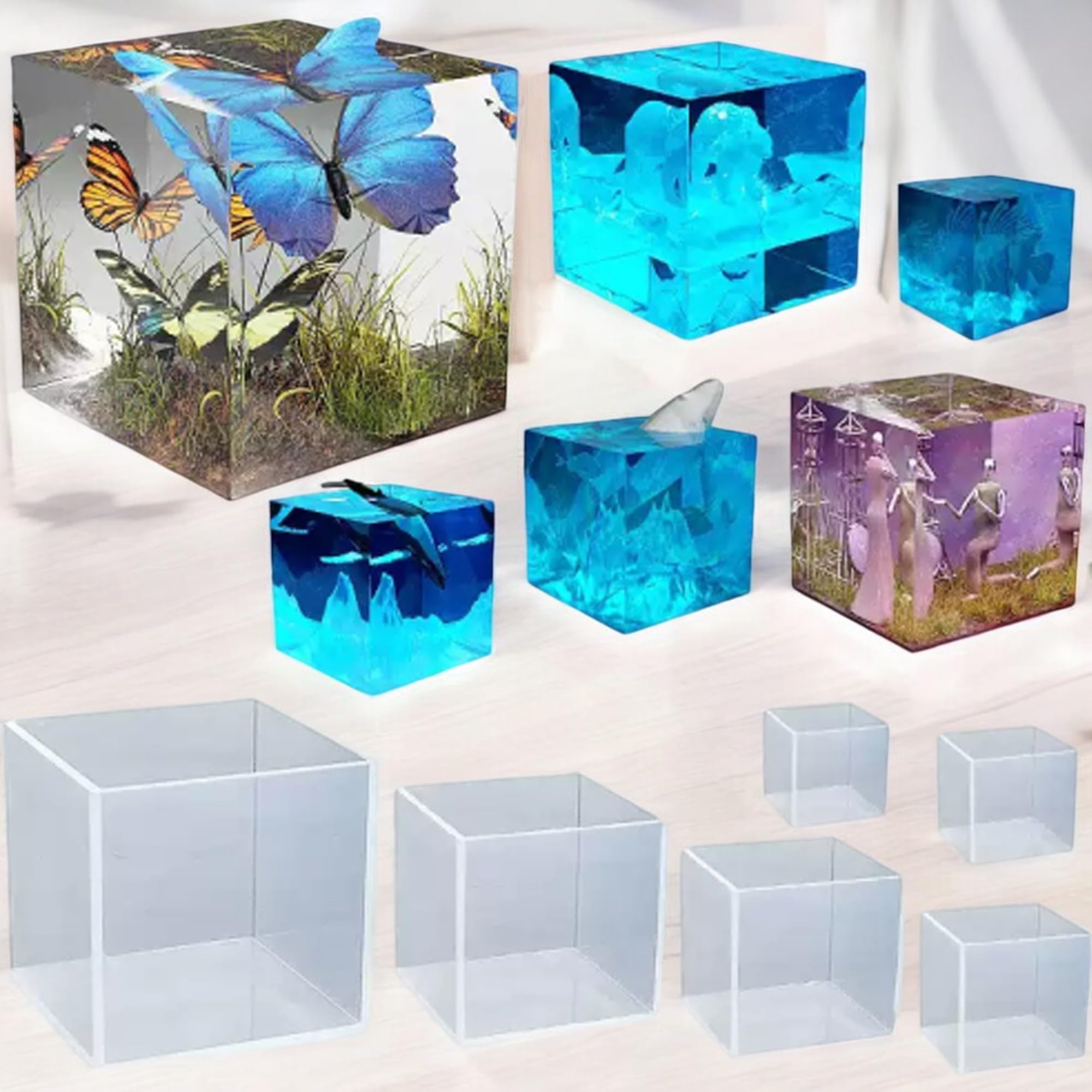 

Ever Garden Square Силиконовый Набор из 6 штук для смолы УФ эпоксидного полимера Инструменты для резки из 6 форм, 6 размеров, Ожерелья, Аксессуары, Смола, Смола, Глина,