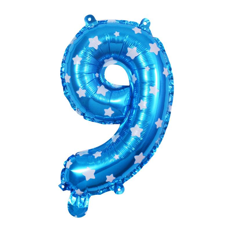 Small Digital Balloon 16-Inch Us Version Of Thin Body Decoration Birthday Party Aluminum Film Balloon Digital Balloon