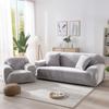 Velvet Couch Cover for 1/2/3/4 Cushion Couch Covers Stretch Sofa Slipcover with Non Skid Foam Elastic Bottom Furniture Protector