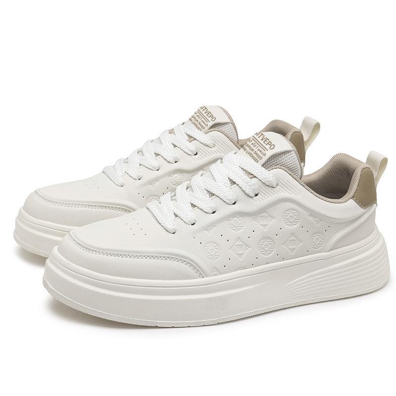 Men's Shoes 2025 New Casual Board Shoes Non-slip Thick-soled Invisible Inner Height Increase Korean Version Trendy Versatile Sports White Shoes