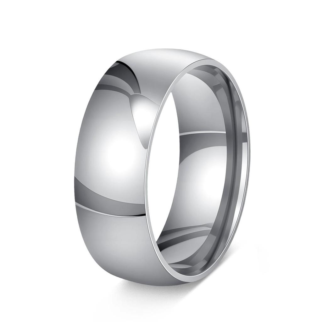Anello di Coppia in Acciaio Titanio e Diamante Stile Europeo e Americano - Gioielli alla Moda in Acciaio Inossidabile