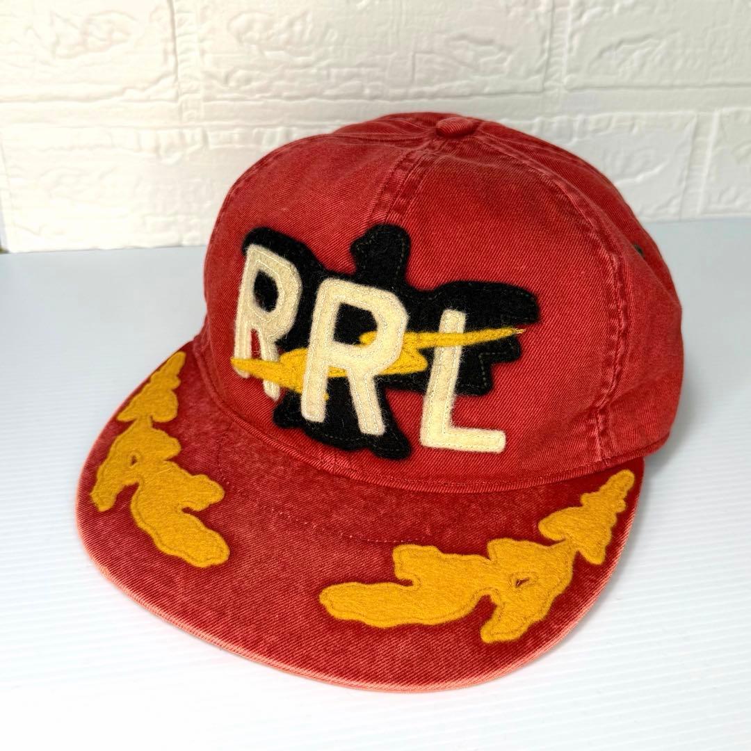 Used DOUBLE RL Ralph Lauren Logo Applique Twill Ball Cap RRL