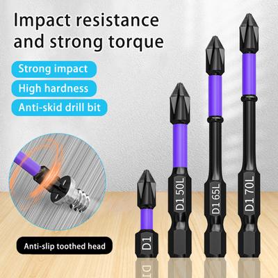 High Hardness Strong Magnetic Bit Screwdriver Bit Rustproof Anti-Slip Shock-Proof Heavy Duty Magnetic Bit Kit