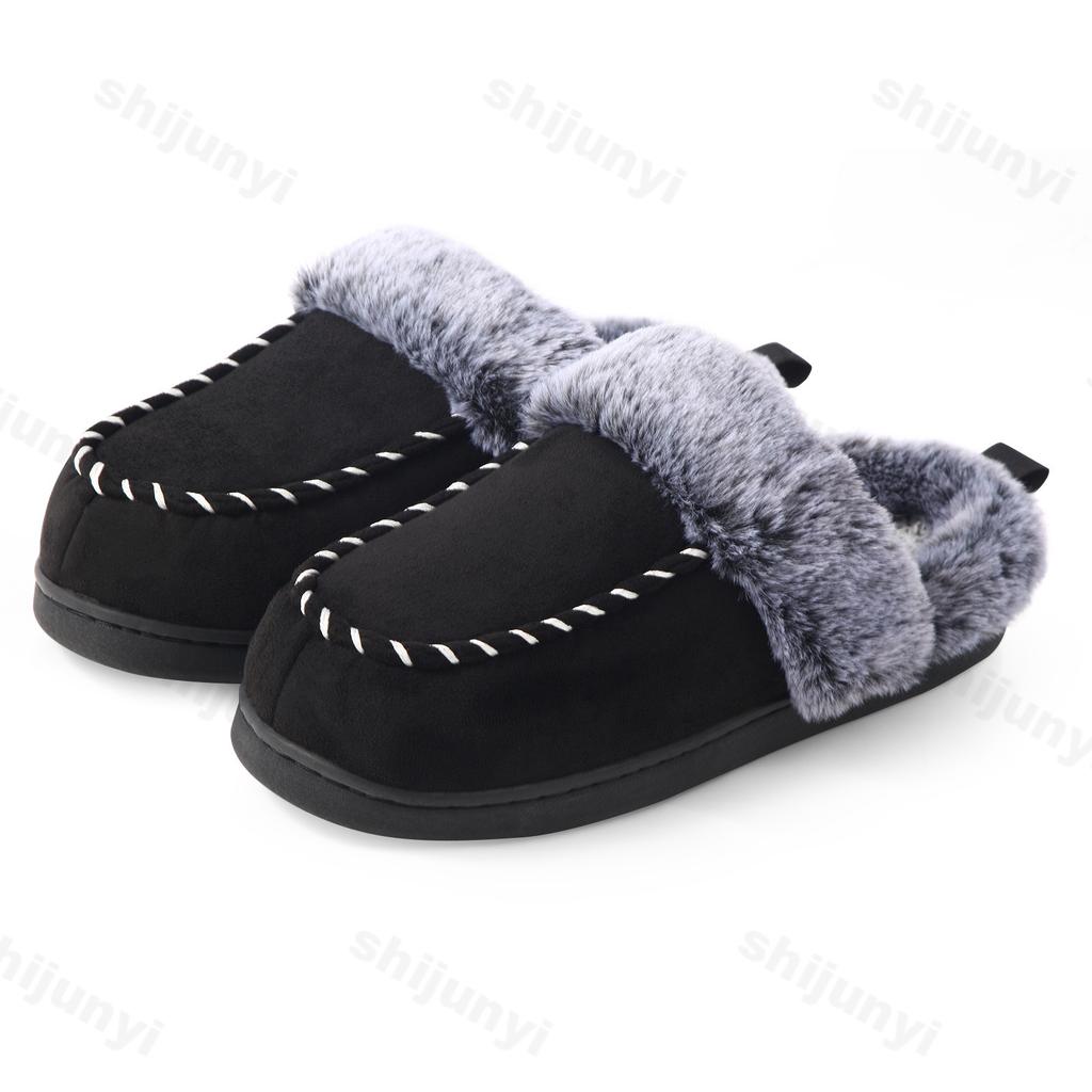 Fashion 2025 New Winter Men's Fashion Trend Retro Casual Soft Soled Plush Shoes Comfortable Warm Slip on Thick Cotton Platform Slippers