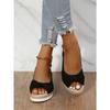 New Sandals Large Size Foreign Trade Hemp Rope Bow Wedge Casual Sandals Women's Shoes
