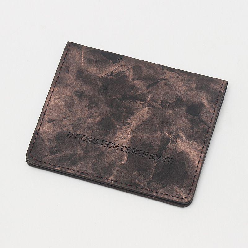 

Elegant Pu Leather Vaccine Card Holder With Secure Pocket And Badge Holder чорний