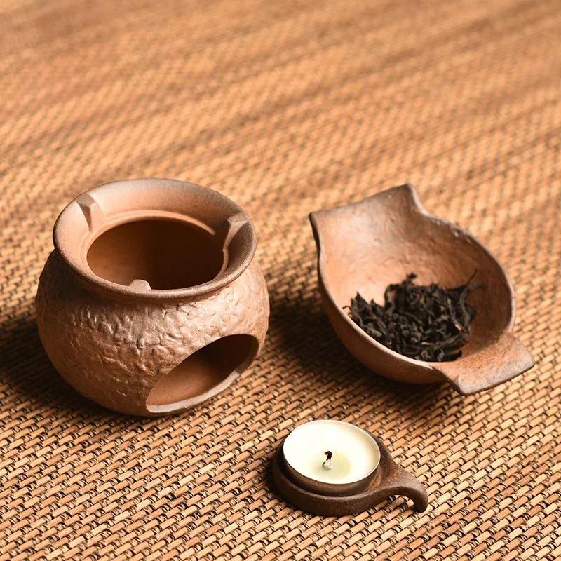 Rough Pottery Tea Roasters Vintage Ceramic Tea Scenting Candle Base Black Tea Green Tea Scenting Tea Ceremony Kung Fu Tea Set