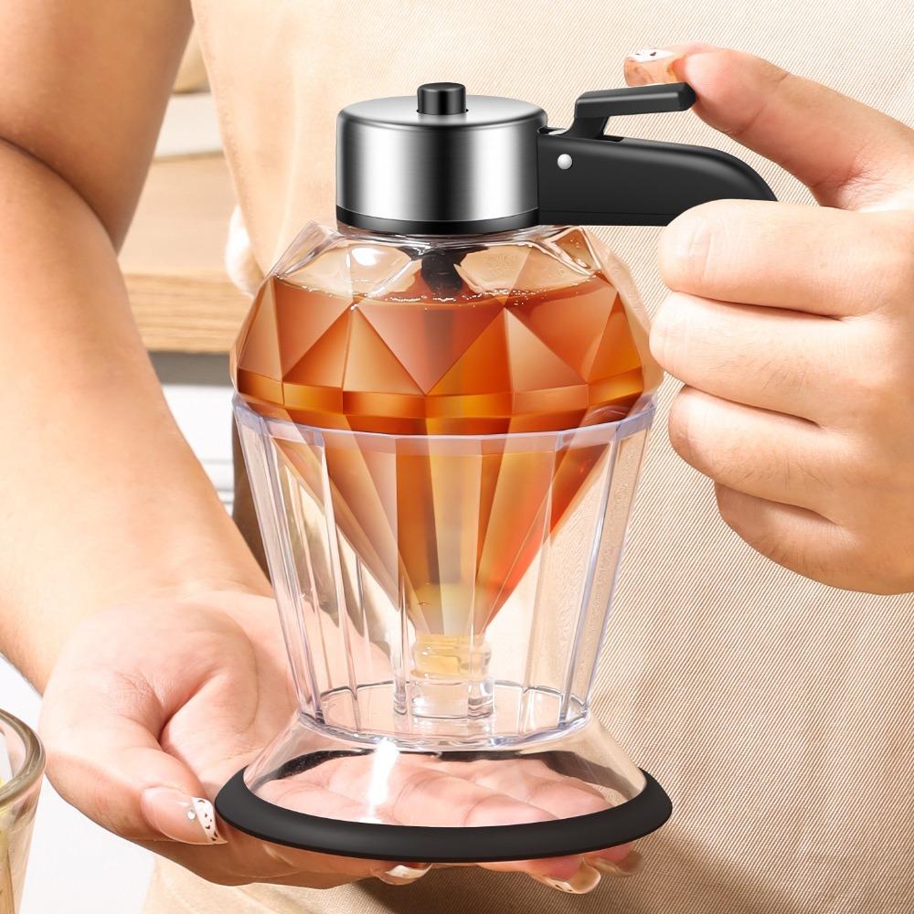200 ML Shaped Honey Dispenser Glass Syrup Dispenser Vinegar and Sauce Dispenser Cooking