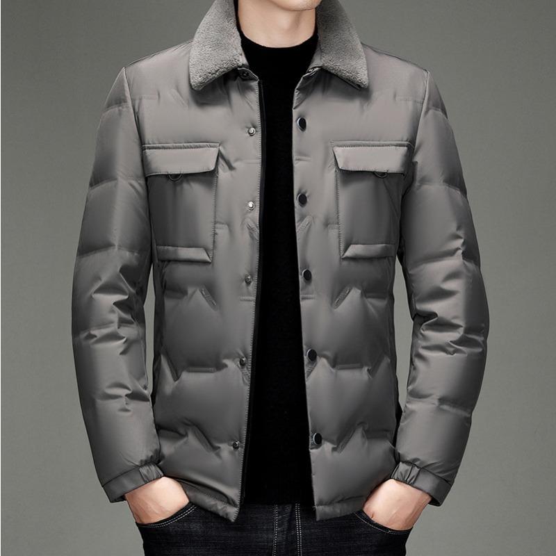 New Winter Youth Fashion Men's Warm Down Jacket Windproof and Cold Duck Down Jacket Men with Fur Collar