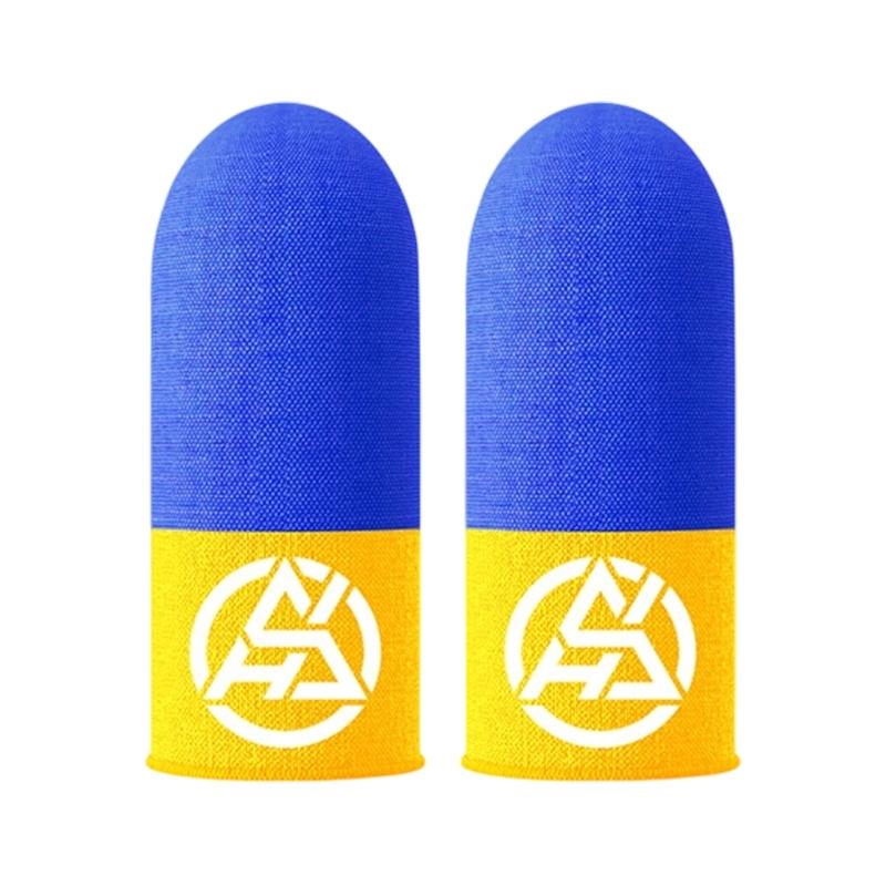 

Glow In The Dark Gaming Finger Sleeves Conductive Fiber Double Tone Design For Enhancing Night Play And Precise Touch Display Control синій/жовтий