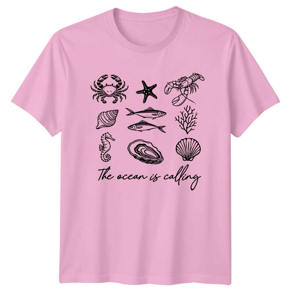 The Ocean Is Calling Sea Life Retro Summer TShirt