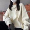 Casual fashion knitted bottoming shirt women's clothing autumn and winter new loose lazy style round neck pullover sweater