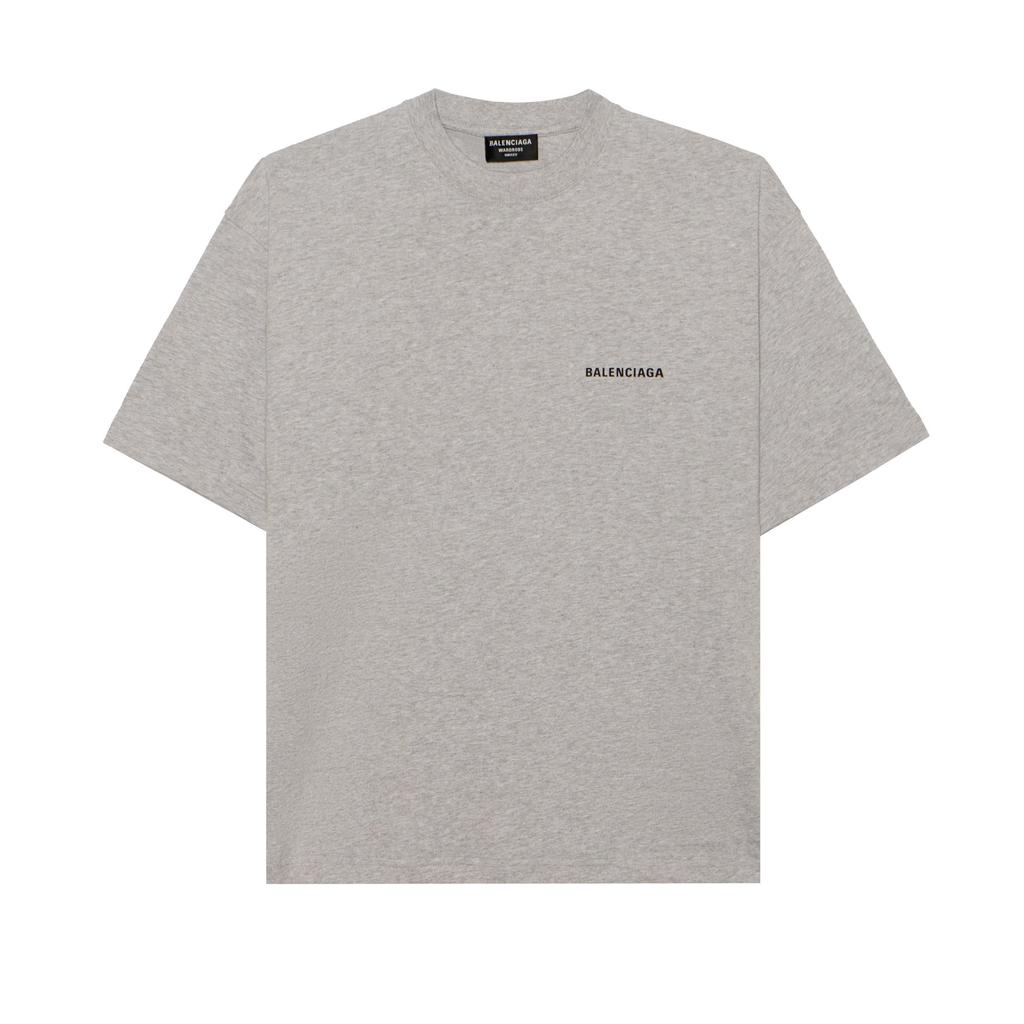 Balenciaga T Shirts Men's Gray Crew Neck Moderate Straight Fit 612966TIVG51167