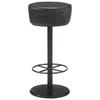Bar Stool - vidaXL - Black - Genuine Leather - 37 X 76 Cm - Contemporary Design