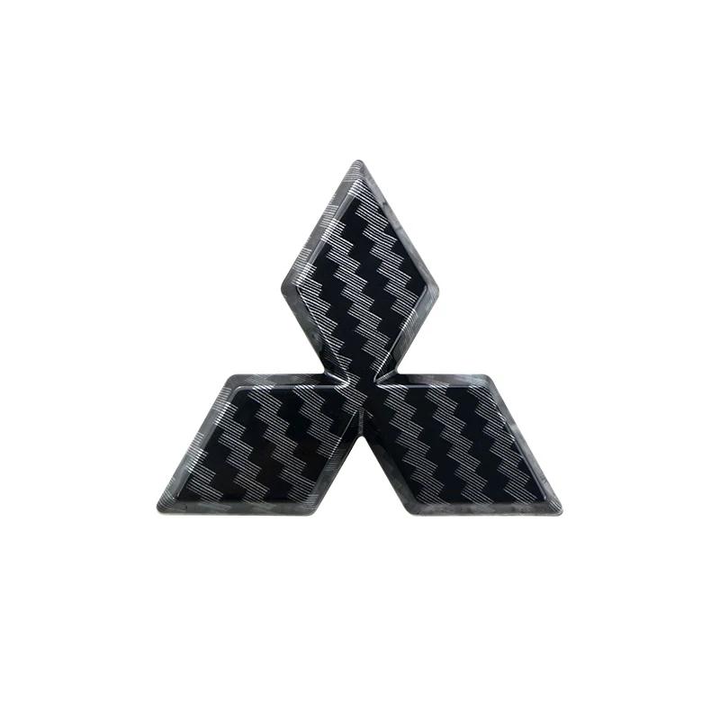 1Pcs Carbon Fiber Logo Steering Wheel Decal Logo 3D Sticker Car Badge Logo For Mitsubishi Outlander RalliArt ASX Pajero Lancer