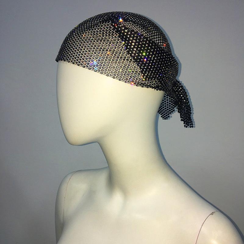 Meier Fashionable punk rhinestone triangle scarf - street style headband One size fits all