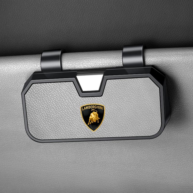 Car LOGO Sunglasses Storage Box Organizer Accessory Storage Box For Lamborghini Urus Huracan Aventador Premium Auto Accessories TT8