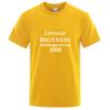 2025 Lehunisex Brothers Risk Unisexageunisext Departunisext Unisex High Quality Print Solid Color Short Sleeve TShirt Comfortable Casual Tops