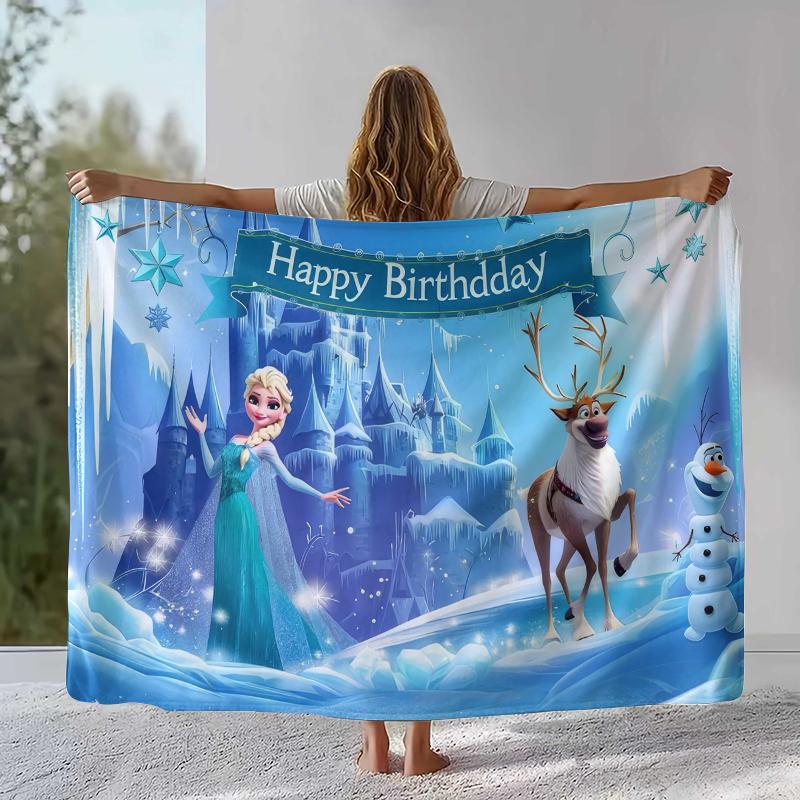 

Cartoon F-Frozen girl Flannel Blanket,Ultra Soft Warm Plush Throw for Home Bedroom Bed Sofa Cover Camping Picnic gift kids 75x90cm