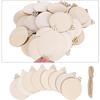 10/50/100PCS Christmas Wooden Ornaments Round Baubles DIY Craft Hanging Decor For Xmas Tree Navidad