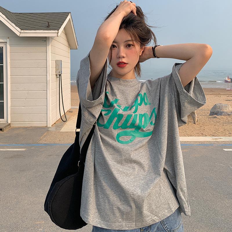 Letter Print Summer Loose Short Sleeve T-shirt Female Student Large Size Top Women's Base Shirt Women's Clothing