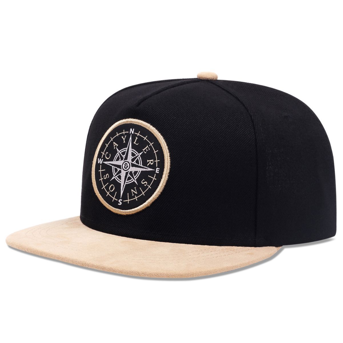 

Handsome street photography compass labeling pattern versatile casual sports couple s simple flat brim hat Adjustable чёрный