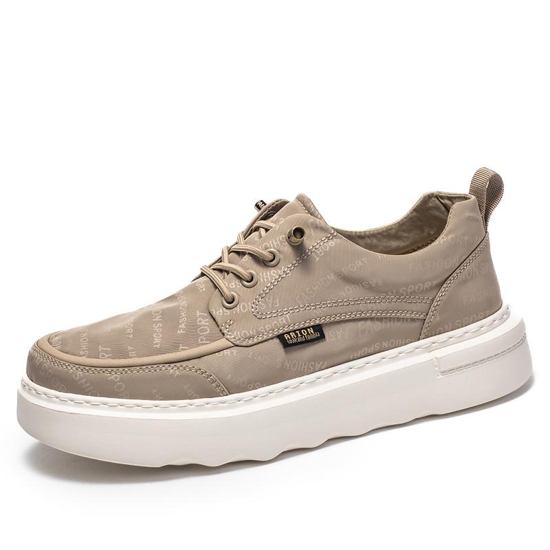 

Fashion Personality Mens Casual Shoes New Design Lace-up Vulcanize Shoes Thick Sole Sneakers Versatile Thick Bottom Male Canvas Footwear 44 абрикосовый