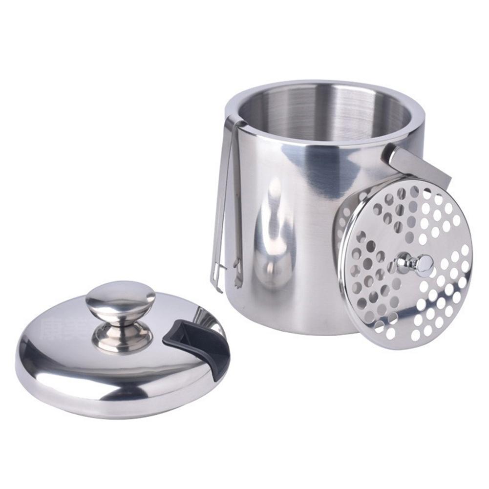 

Stainless Steel Double Walled Insulated Ice Buck Ice Bucket Cold Beer Cooler Suitable For Outdoor Camping Home Bar Chilling
