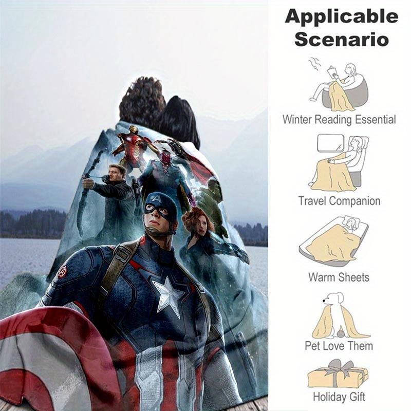 1pc Avengers Printing Blanket - Soft, All-Season Throw for Living Room, Bedroom,Personalized Gift with Adorable Cartoon Design