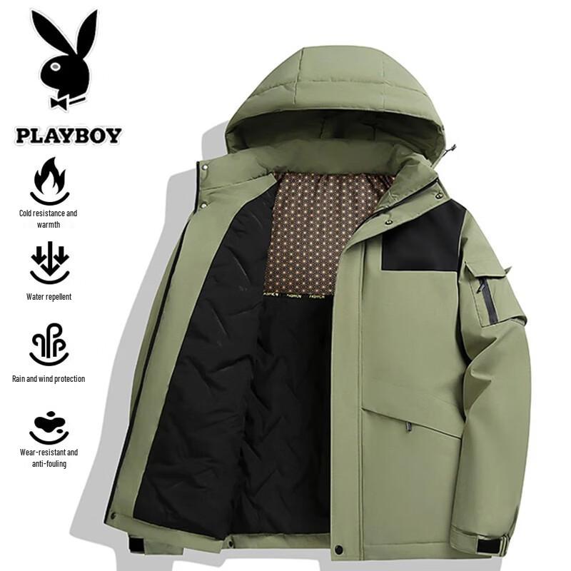 PLAYBOY Men's Casual Winter Padded Bread Jacket