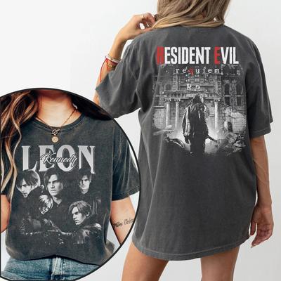 Leon S. Kennedy Resident Evil 9 Requiem Shirt Biohazard Tee Grace Emily Gideon Tee Short Sleeve Women for Spring Summer Unisex