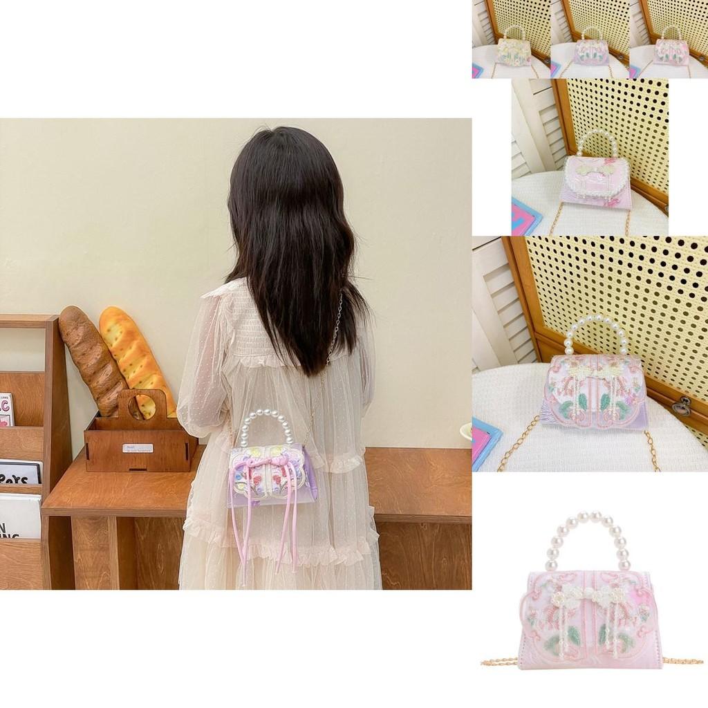 Trendy Kids Chain Shoulder Bag With Charming Bow And Breathable Pu Material