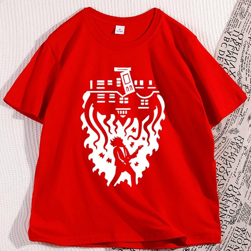 Eddie Vibes T Shirt Upside Down Tshirt Eddie Play Guitar Graphic T Shirts Men Women Causal Cotton Oneck Tees Streetwear Soft