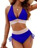 European And American New Bikini Suit Conservative V-Neck Split Sexy Triangular High-Waisted Swimsuit Women