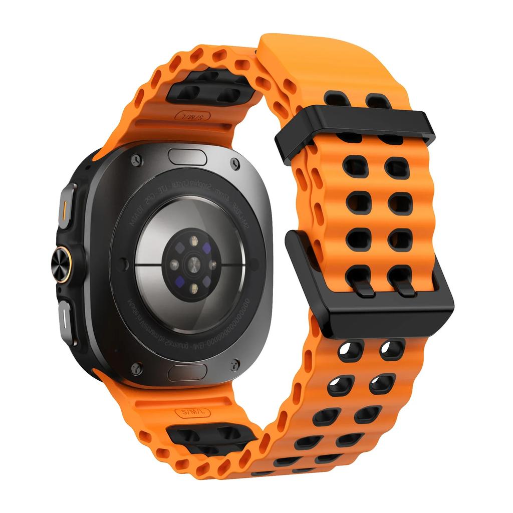 Ocean Silicone Band for Samsung Galaxy Watch 7 Ultra 47mm NO Gaps Bracelet Breathable Sport Loop Strap for SAMSUNG Watchband