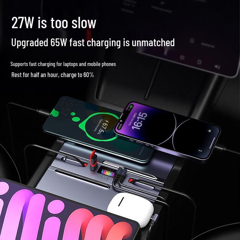 Tesla Model 3/Y Expansion Dock: PD Fast Charger & Multifunctional Cigarette Lighter