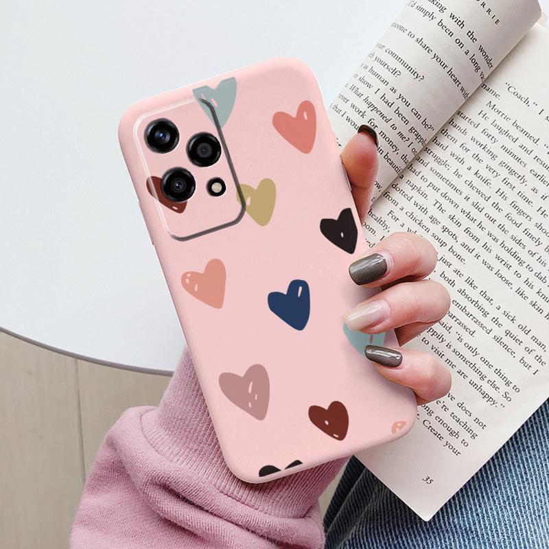 Beautiful Flowers For Honor 200 Lite Case Cute Heart Leopard Print Cover Soft Silicone Matte Protective Women Gilrs Back Fundas