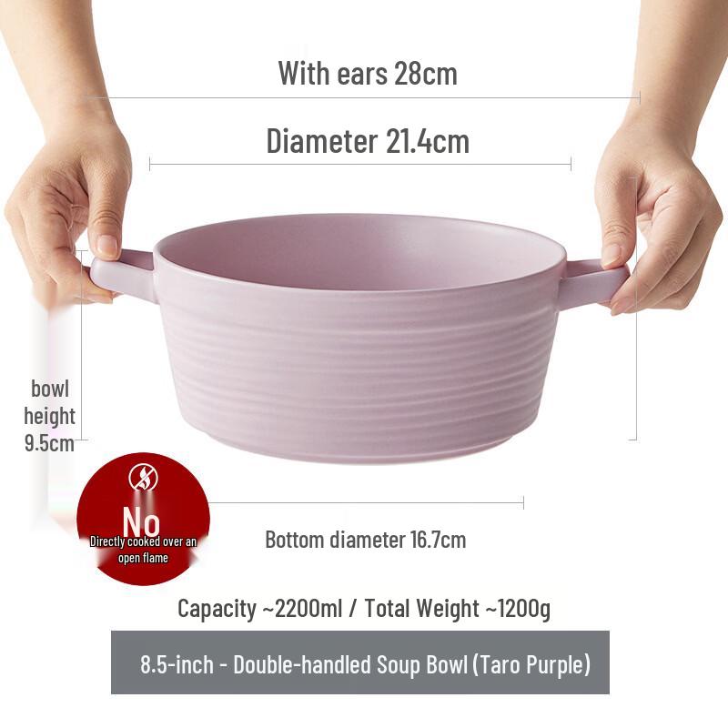 Household Ceramic Double-Ear Soup Bowl