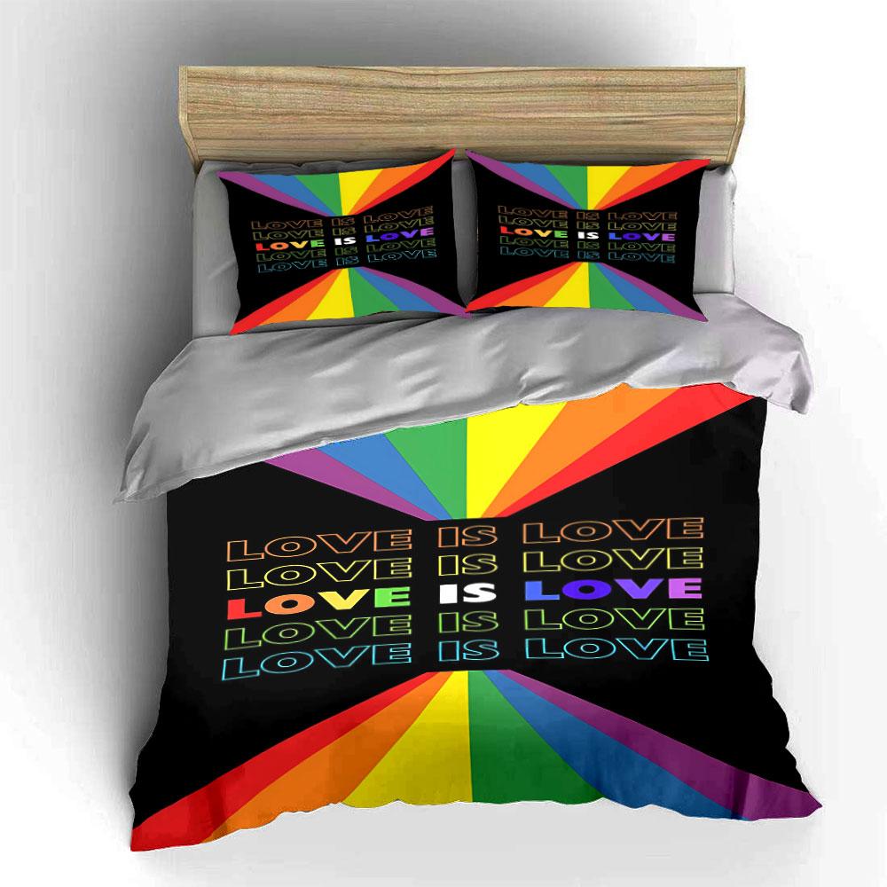Rainbow rays and text. Bedding sets Duvet cover sets Duvet covers Pillowcases(1 * Duvet Cover 2 * Pillowcases without duvet insert)