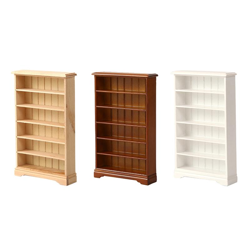 1PC 1:12 Dollhouse Miniature Bookcase 6-Layer Storage Rack Display Cabinet Furniture Model Doll House Decor Accessories