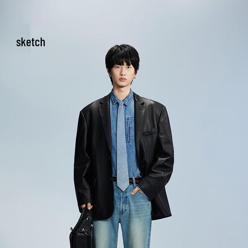 

Мужской кожаный блейзер Croquis S