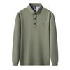 Men's Long Sleeve Turn-Down Collar Polo with Casual Embroidery