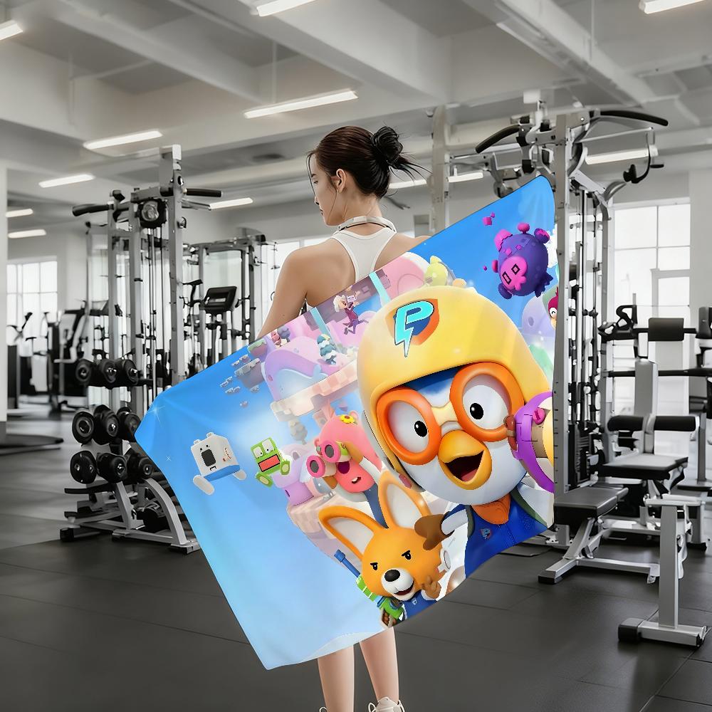 Cartoon P-Pororo-S Cute Towel Shower Sauna Travel Spa Quick Dry Gym Accessories Soft Large Beach Towels